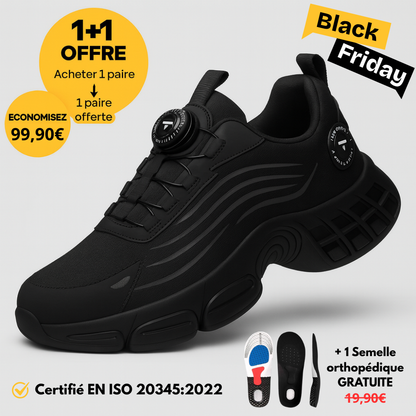 SÉCURUN S3 Pro : Chaussure de sécurité orthopédique contre les douleurs au dos et aux genoux