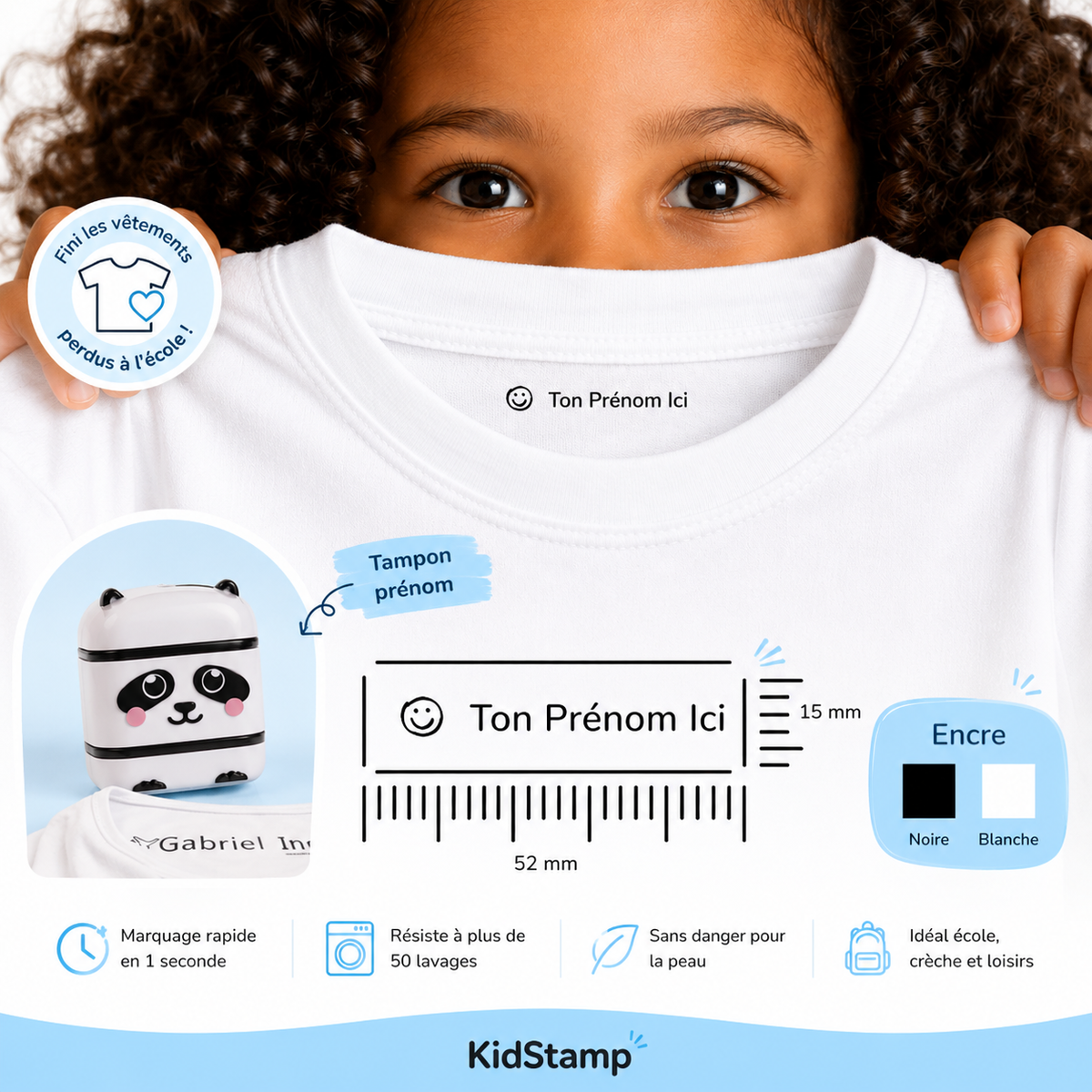 KidStamp - Le tampon prénom qui évite les vêtements perdus