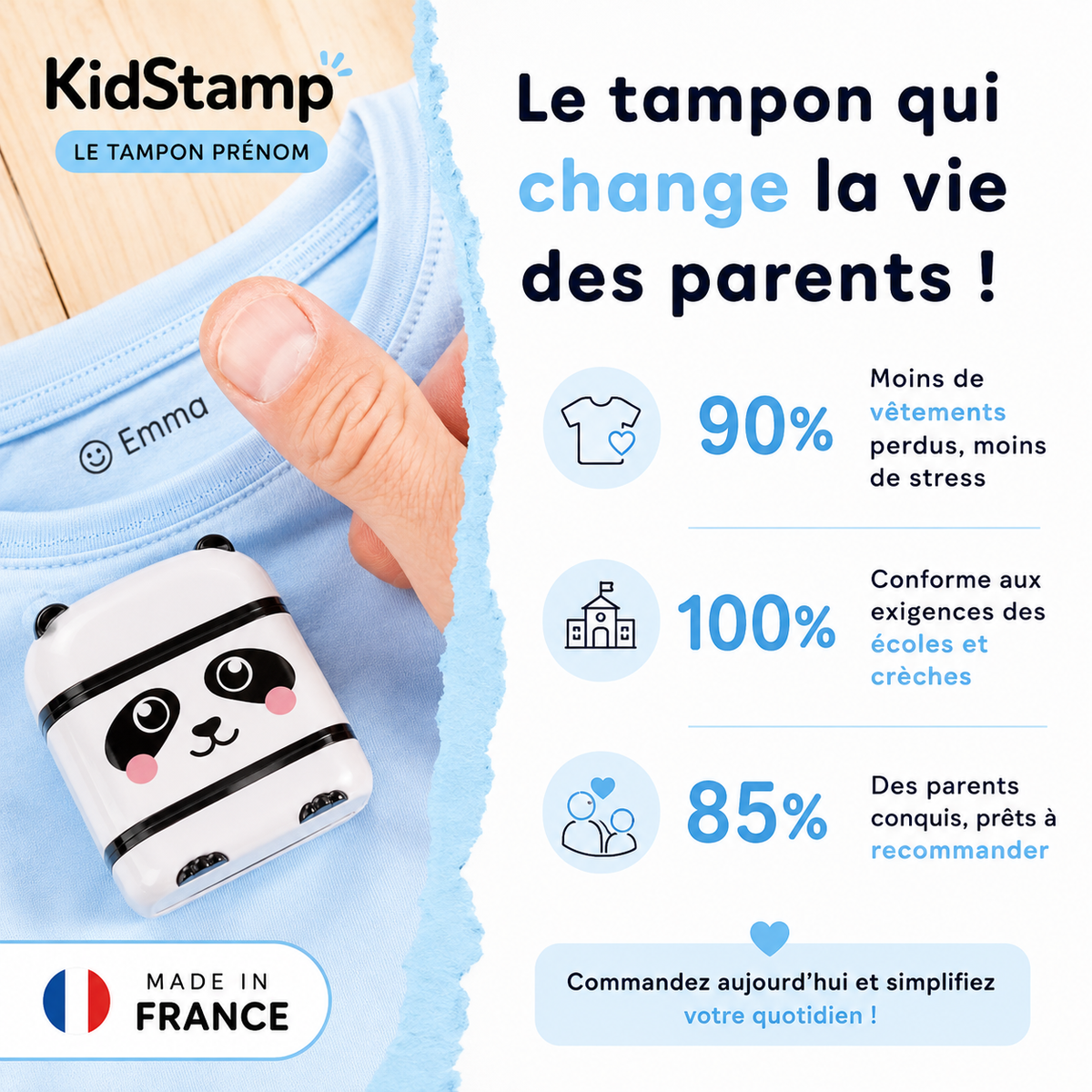 KidStamp - Le tampon prénom qui évite les vêtements perdus