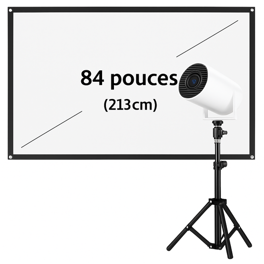 Pack Cinéma PRO – Support Projecteur + Écran de Projection 84" (213 cm)