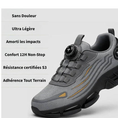 SÉCURUN S3 Pro : Chaussure de sécurité orthopédique contre les douleurs au dos et aux genoux
